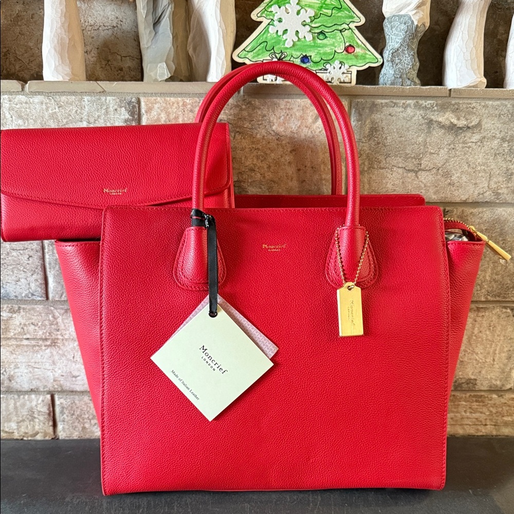 NWT Moncrief Brooke Cherry Red bag and wallet Set